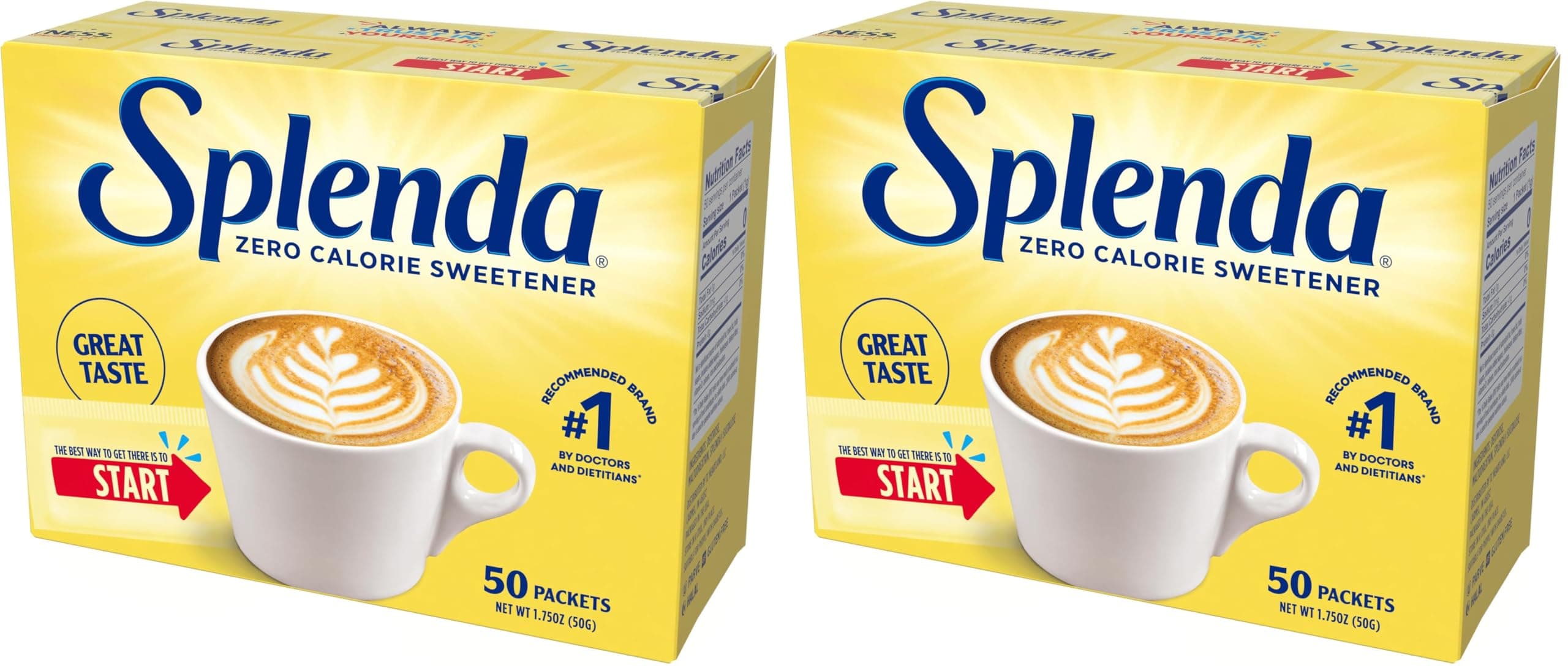 Zero Calorie Sweetener, 50 Count Packets (Pack of 2)