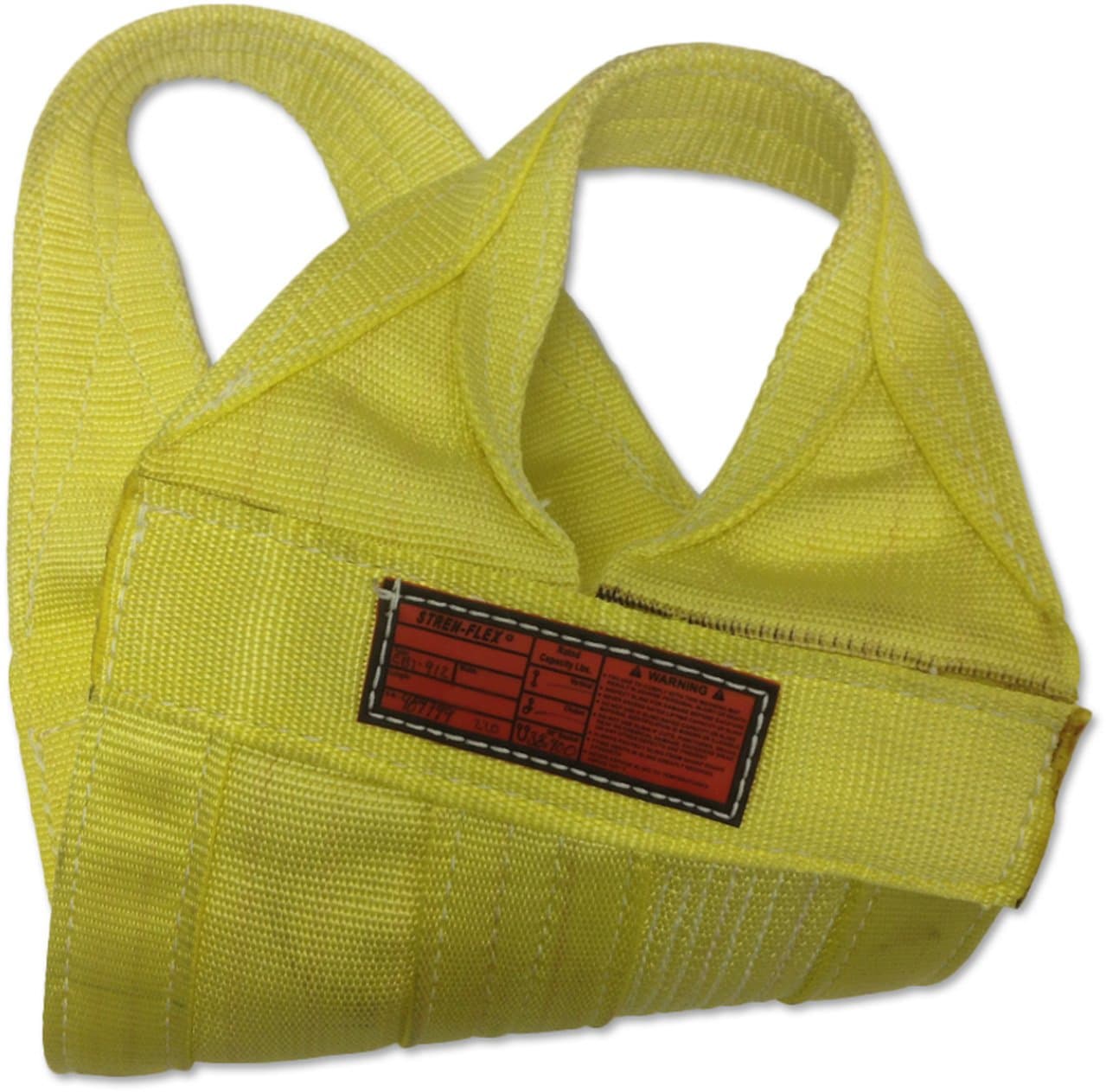 Stren-FlexWB1-906-4 Type 8 Heavy Duty Nylon Cargo Basket Web Sling, 1 Ply, 19200 lbs Basket Hitch Capacity, 4' Length x 6" Width, Yellow