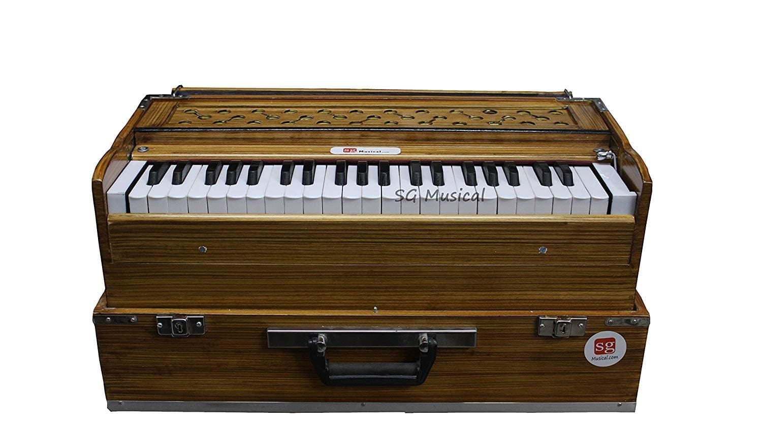 SG Musical 3 1/2 Octave Folding Harmonium Quality Harmonium Made With Dried Indian Wood - Kail & Mirindi (Indian Cedar)