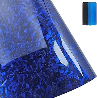 NewL Forged Carbon Fiber Blue Vinyl Wrap Sticker Free Bubble Air Release DIY ...