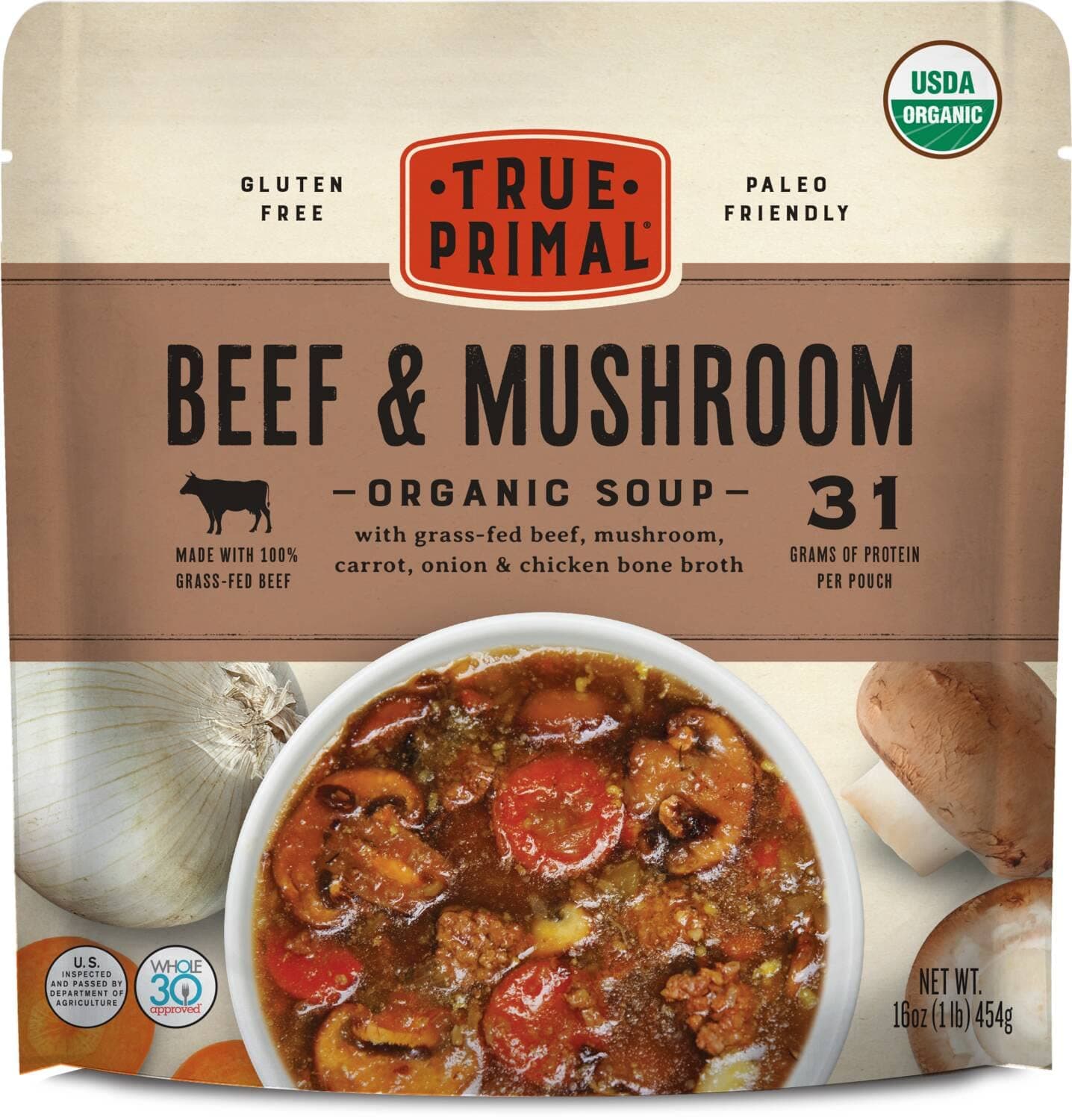 Beef & Mushroom Organic Soup 8-pack, Ready to eat, Gluten free, Paleo, Grass-fed beef, Whole30, Keto, AIP, Bone broth
