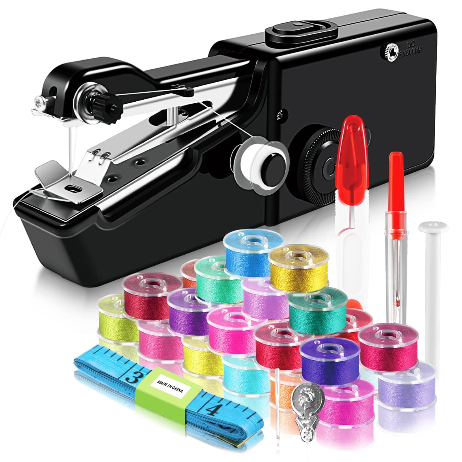 35PCS Accessories Automatic Handheld Sewing Machine for Beginners and Adults, Portable Mini Sewing Machine Handheld Easy to Use and Fast Stitch Suitable for DIY, Clothes, Home, Travel