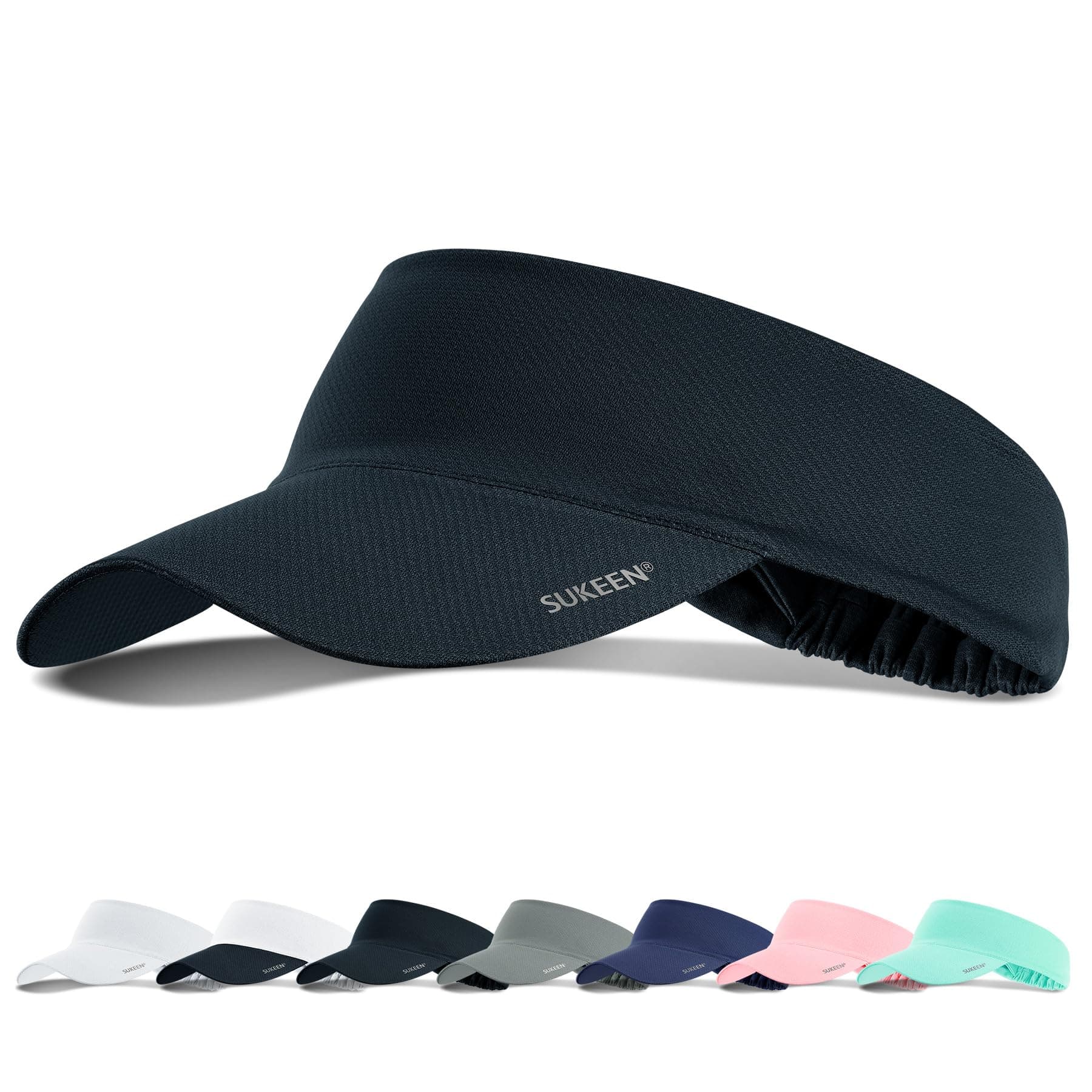 Sukeen Cooling Stretchy Visor Free Size Cool Hat with UV Protection Brim Peak Vizor for Golf,Tennis,Cycling,Running