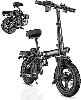 EBKAROCY Mini Electric Bike for Adults，400W Adult Electric Bicycles with 48V 15AH Removable Battery 22MPH Foldable Ebike,14” Tire Light Weight Commuter E Bike