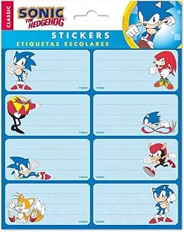Sonic The Hedgehog Stickers | Sticky Labels | Food Labels Stickers | Labels Stickers | Self Adhesive Labels | Gift Tag Stickers | School Stickers | School Labels