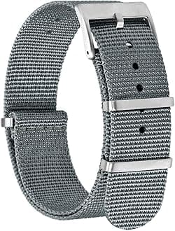 BISONSTRAP Nylon Watch Straps for Men, One-Piece Military Watch Bands, 18mm 20mm 22mm
