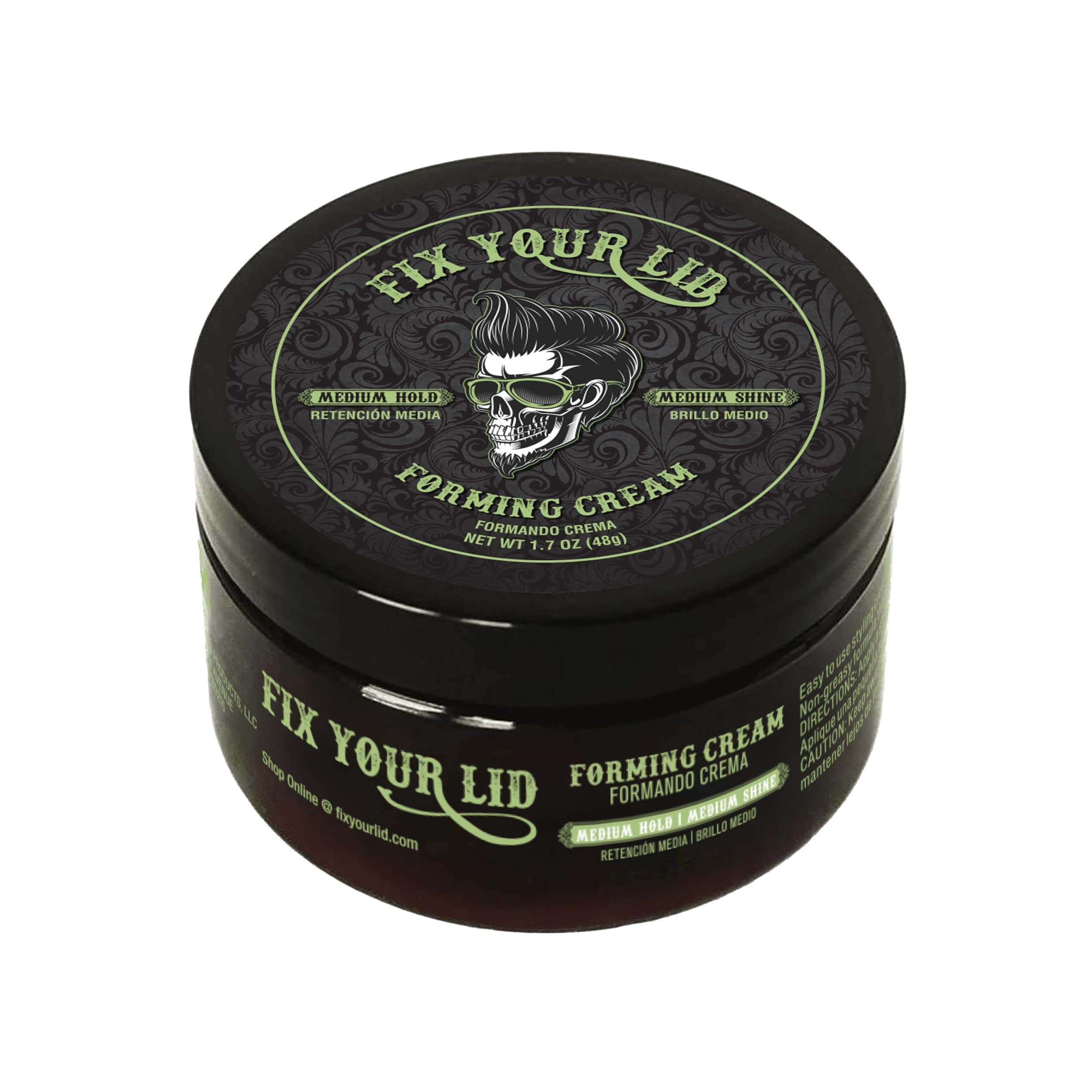 Fix Your Lid Forming Cream 3.75 oz Medium Hold Hair Cream For Men - Mens Hair Gel Medium Shine - All Day Hold Styling Cream For All Hairstyles - Easy To Wash Out