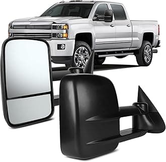 OCPTY Power Towing Mirror Fit For Chevy C1500 1991-1995 1997-1998 For Chevy C1500 Suburban 1994 1996 1998-1999 Power Adjusted No Heated No Turn Signal Light Black Textured Driver & Passenger Side