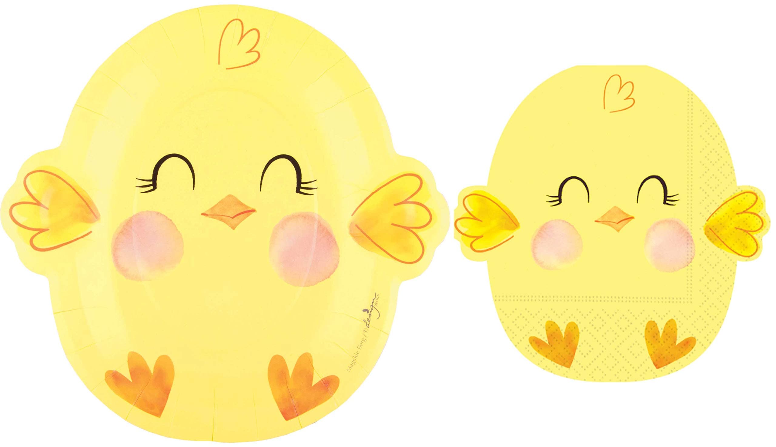 Easter Chickadee Die-Cut Small Plates and Napkins by Design Design