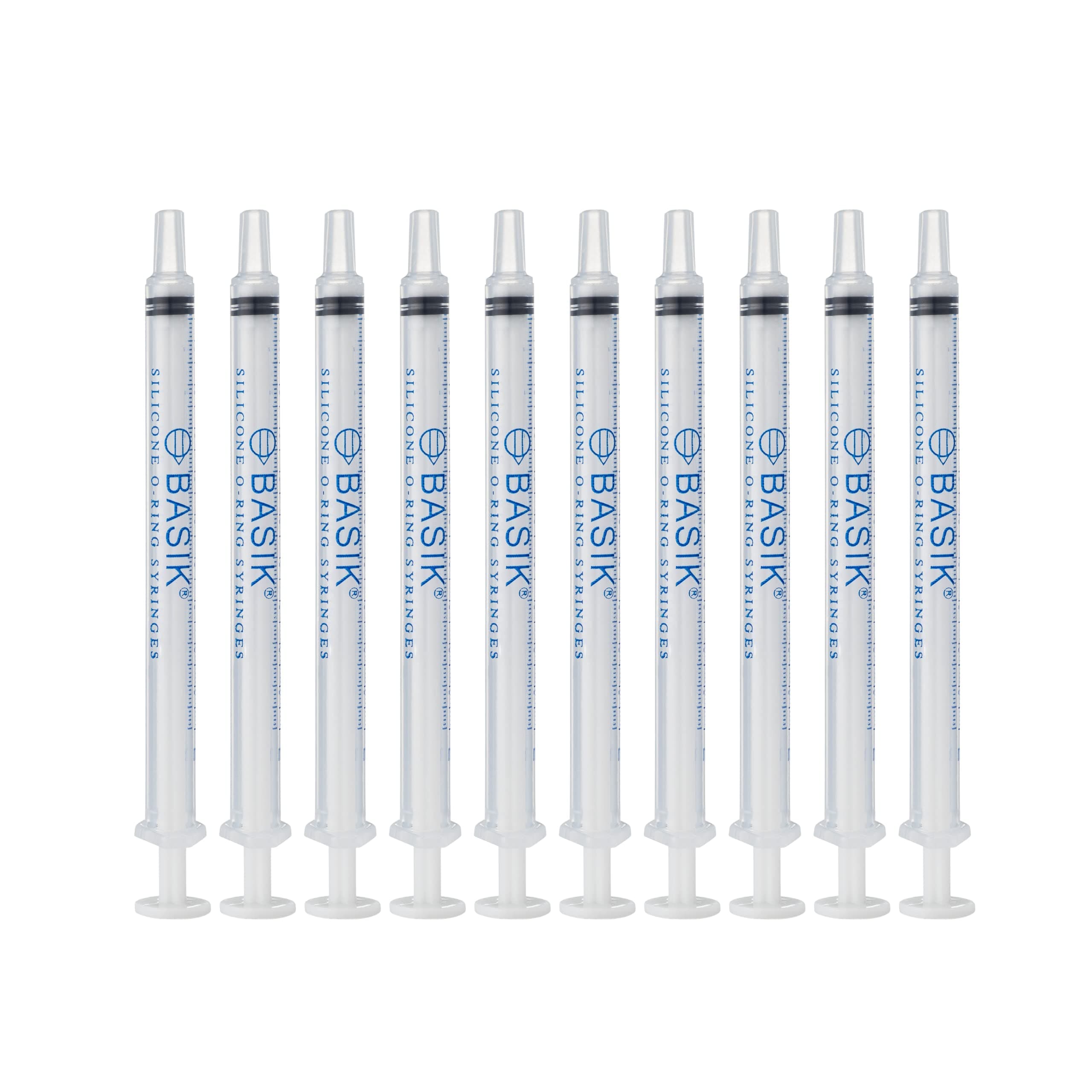 BASIK Silicone O Ring 1cc Feeding Syringe 10/Pack Caps Included Individually Wrapped For Hand Feeding Small Animals And Measurements