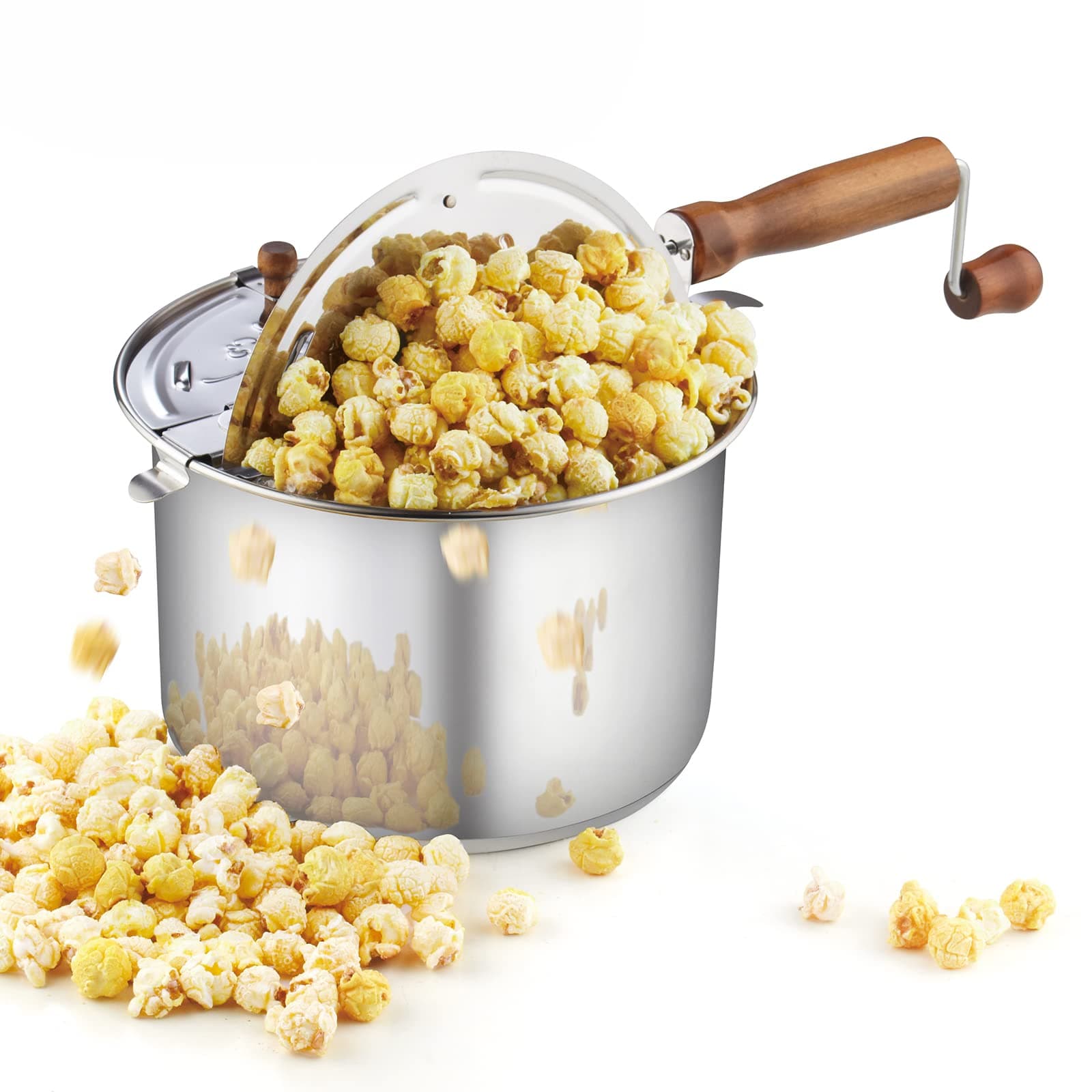 Stainless Steel Popcorn Pot, Silver