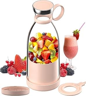 Portable Blender Personal Blender Portable Electric Juicer Kettle Bottle for Shakes, Mini Fruit Battery Rechargeable Portable USB Blender Smoothie maker Assorted Colour!