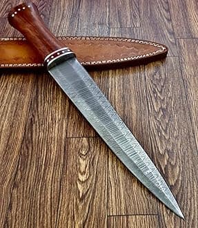 TRZ-1150, Handmade 10.00 Inches Powder Carbon Coated Hi Carbon Steel Tracker Knife - Stunning Two Tone Micarta Handle with Brass Pipes