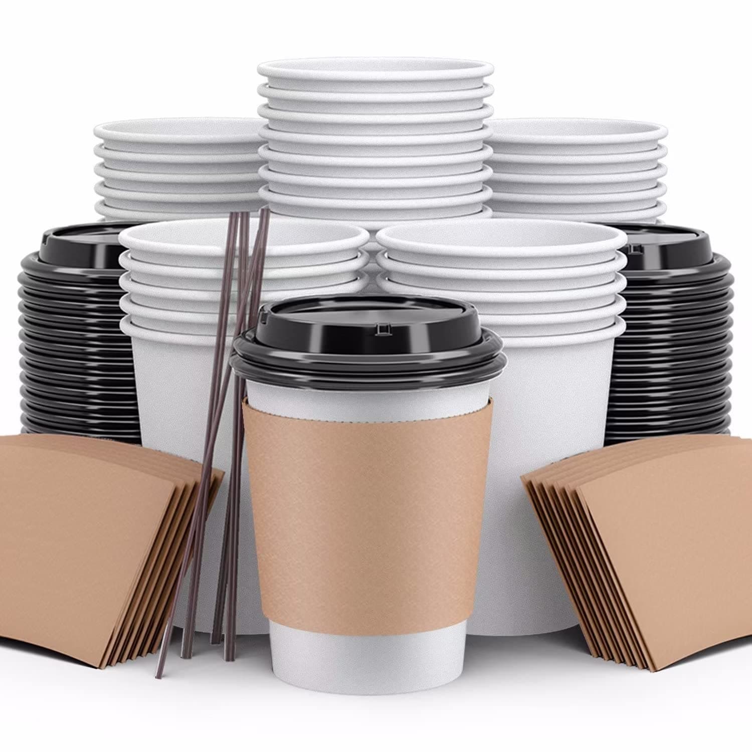 gotopack Coffee Cups 12OZ 120 Pack Disposable Coffee Cups