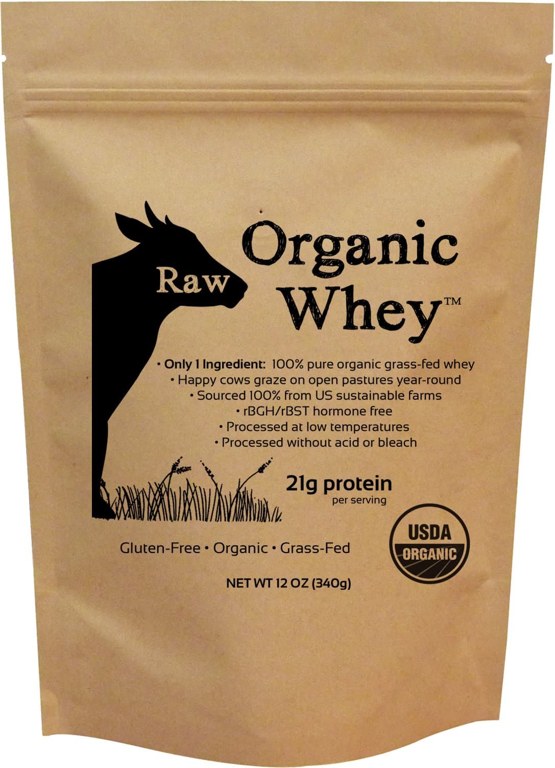 Raw Organic Whey - USDA Certified Organic Whey Protein, 12oz