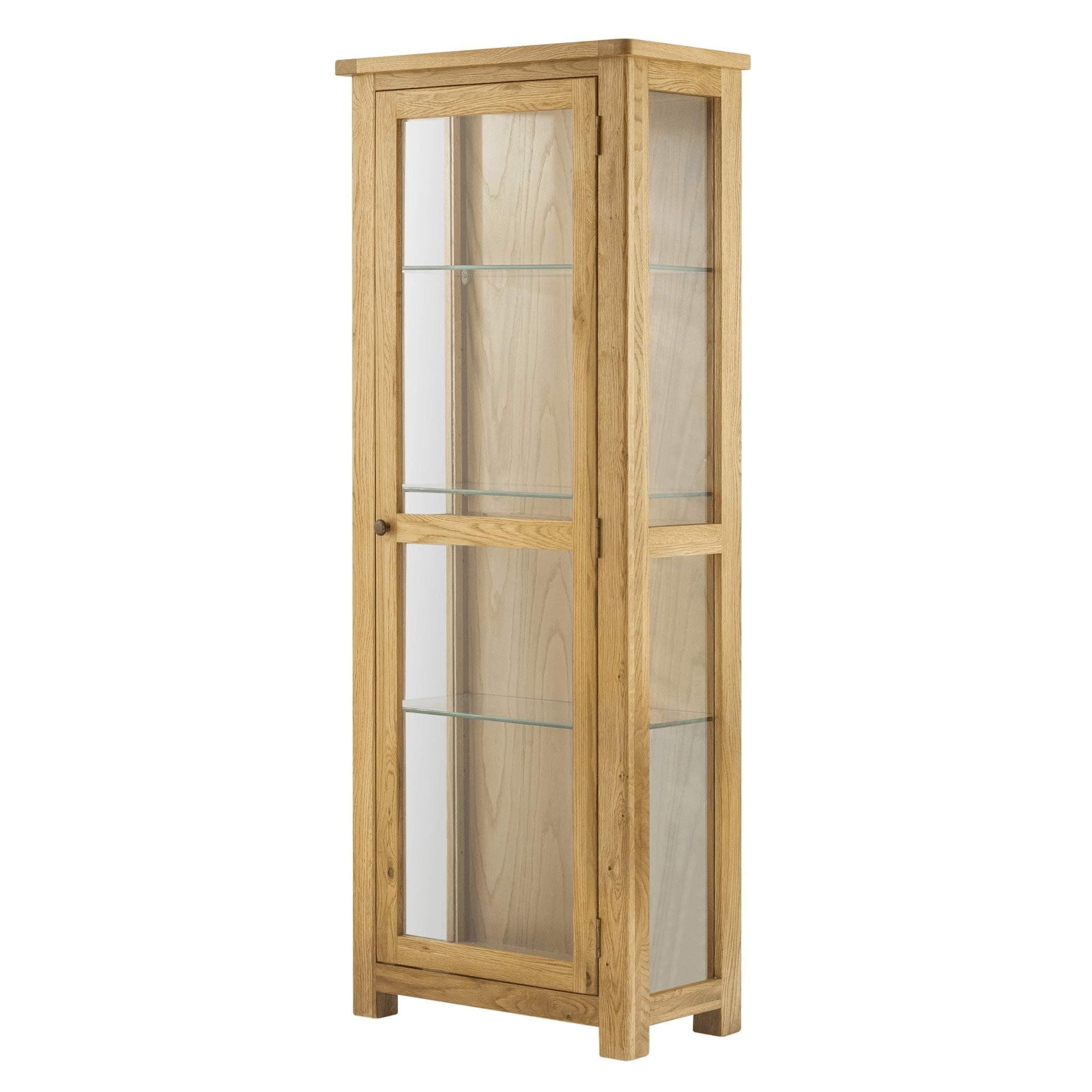 Roseland Oak Glass Display Cabinet - Glazed Display Unit