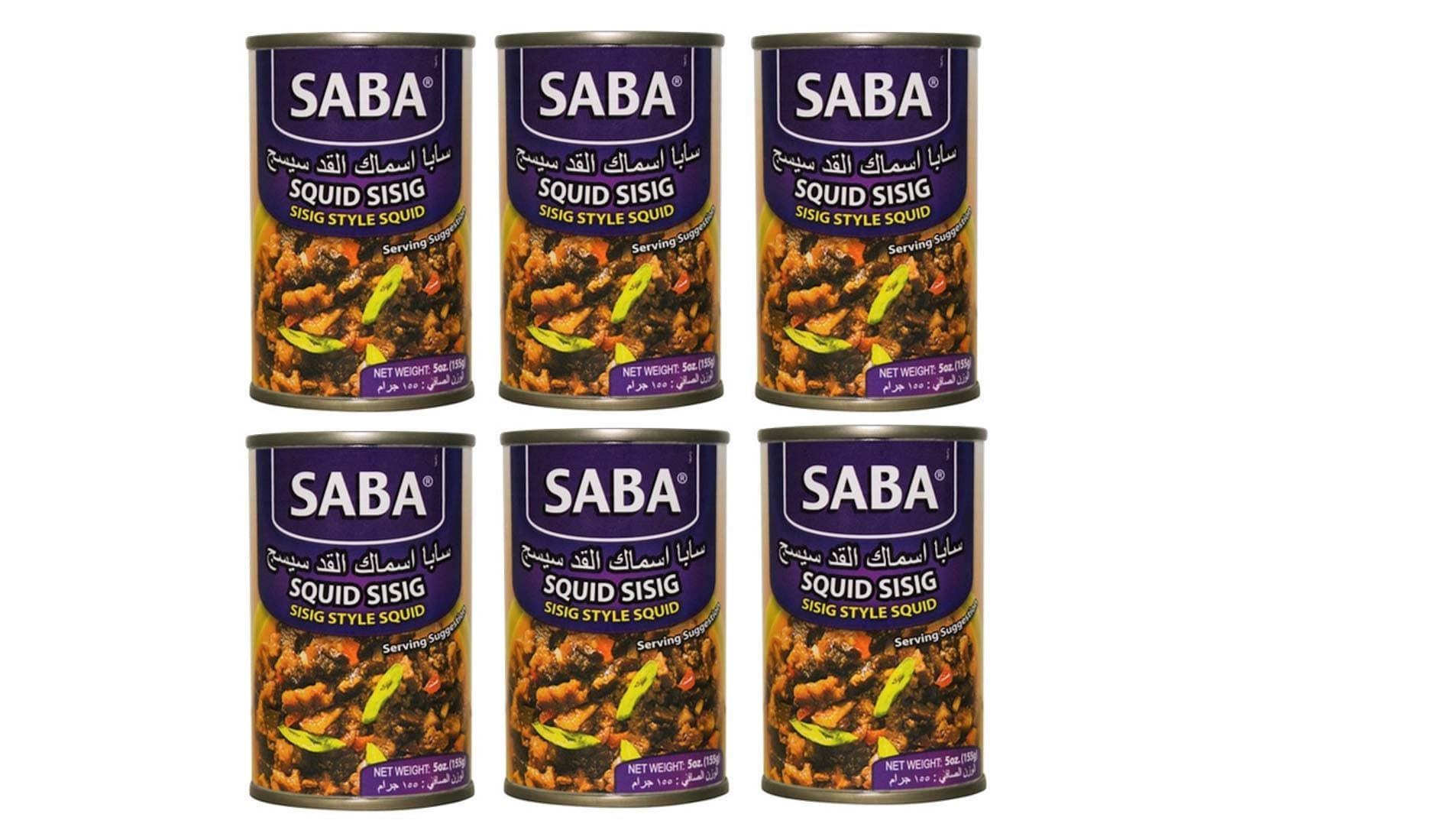 Saba Squid Sisig Spicy Squid Bits 155g, 6 Pack