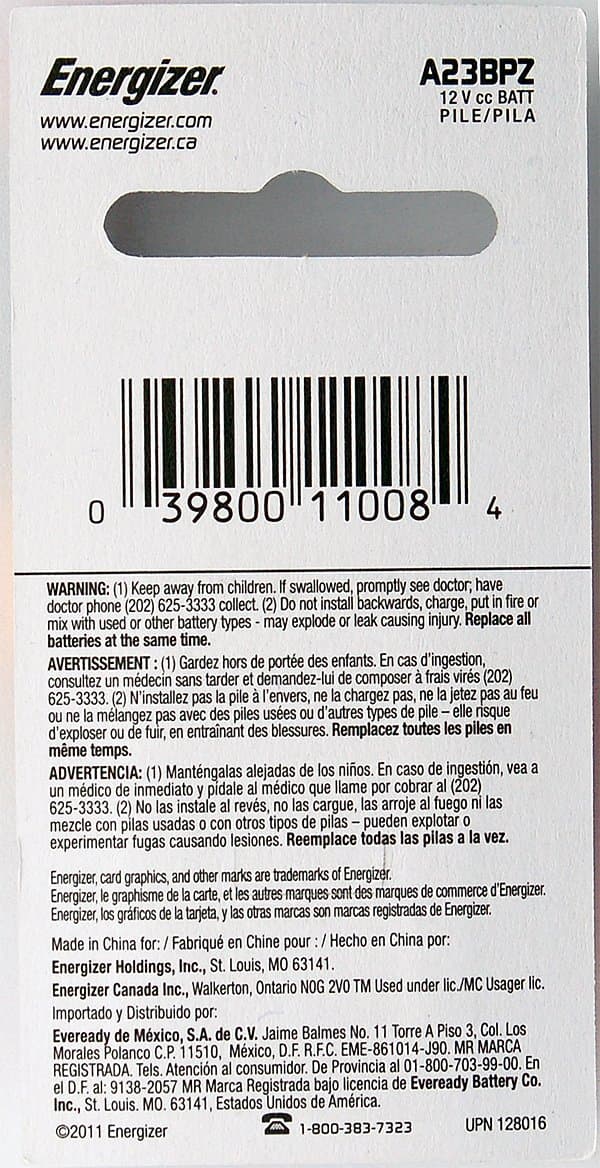 Energizer ENER A23 Watch Battery