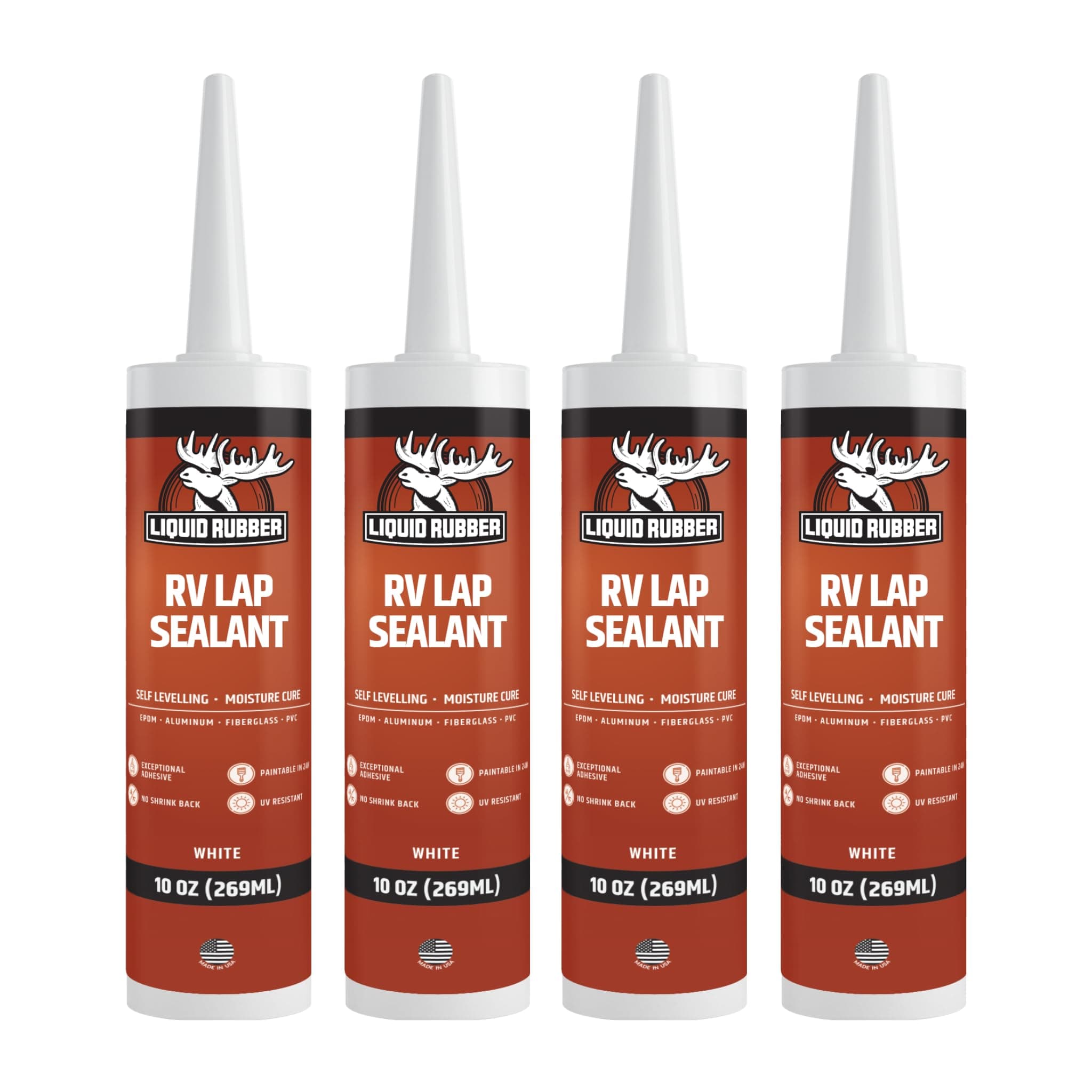 - Liquid Rubber RV Lap Sealant, Self-Leveling Roof Sealant for RV Vents, Skylights, AC Units & Roof Seams, Waterproof, White, 4 Pack