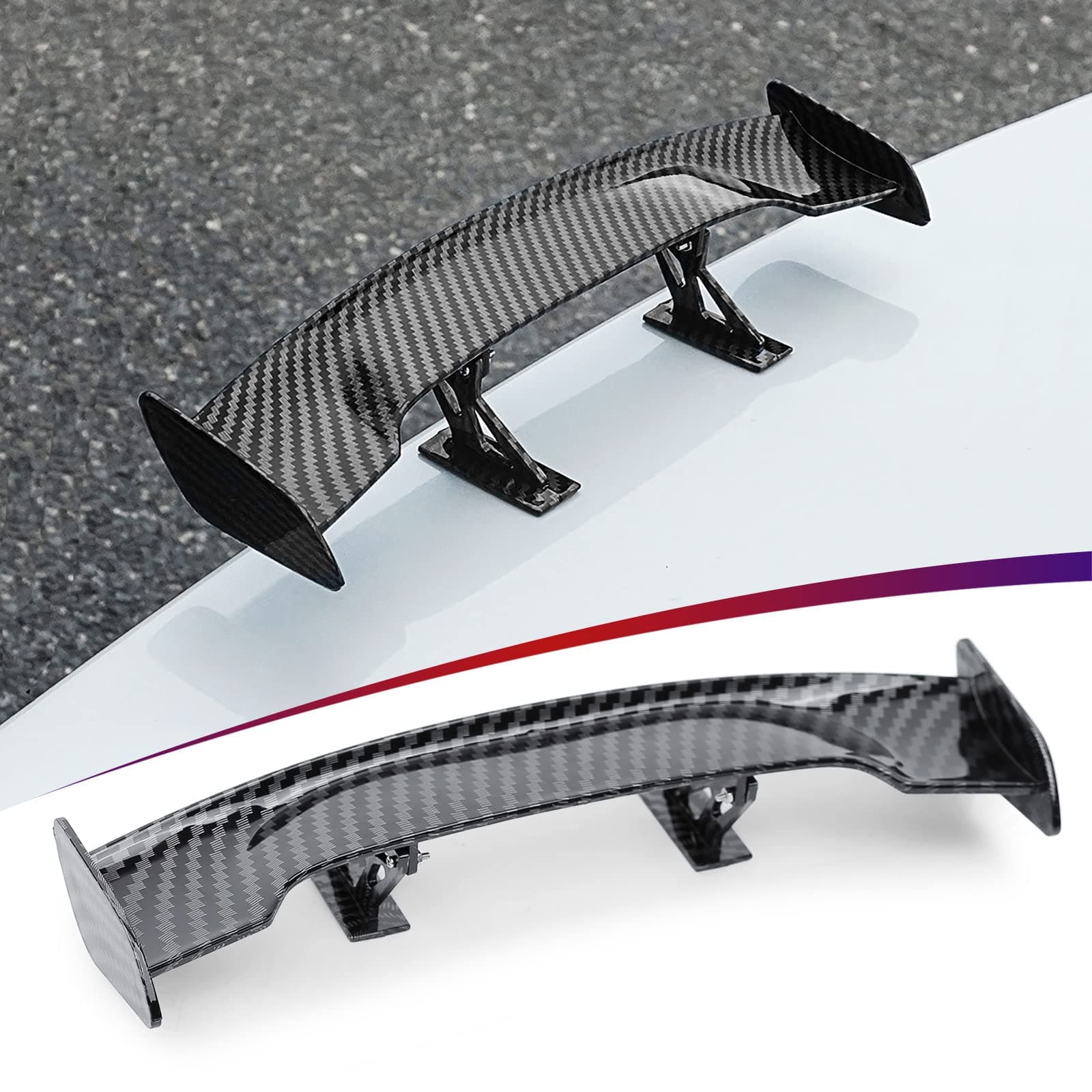 Universal Mini Spoiler Wing Carbon Fiber Real Tail Spoiler Wing Auto Exterior Accessories for All Car