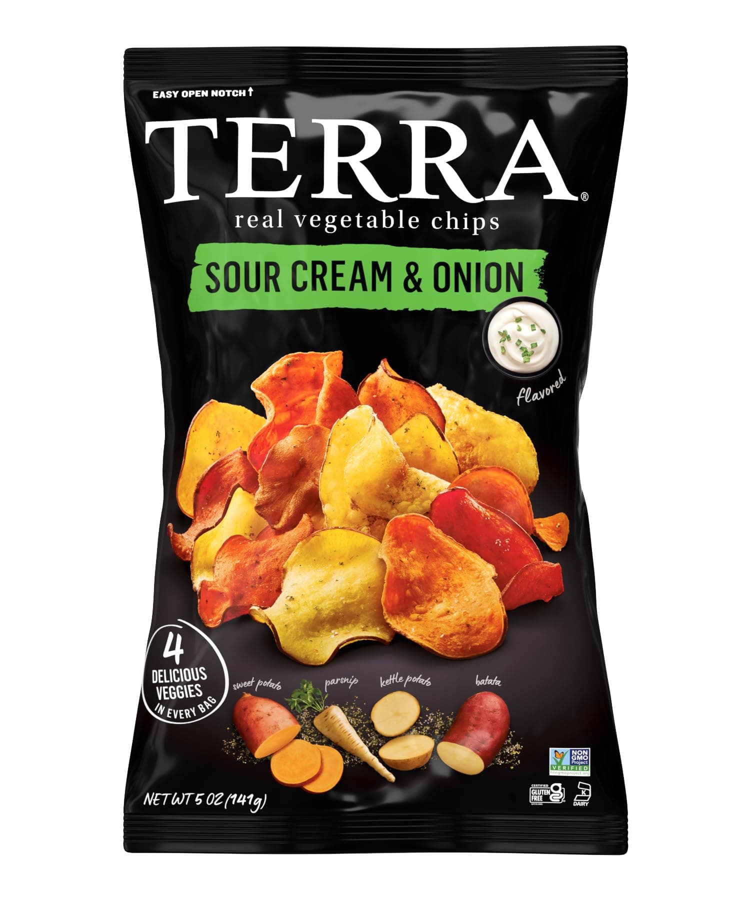 Vegetable Chips, Sour Cream & Onion, 5 oz (Pack of 6)
