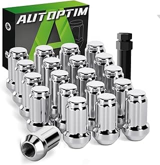 M12x1.5 Spline Lug Nuts - Replacement for 1998-2022 Honda Accord, 1997-2022 CRV, 2004-2022 Civic, 1982-2019 Malibu Aftermarket Wheel Nuts, 20PCS Black Closed End Short Nuts with 1 Socket Key