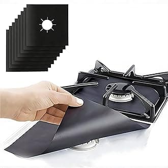 Gas Stove Burner Covers by Linda’s Essentials (10 Pack) - Extra Thick Non-Stick Reusable Stove Covers, Heat Resistant Gas Range Protectors, StoveTop Accessories to Keep Range Clean