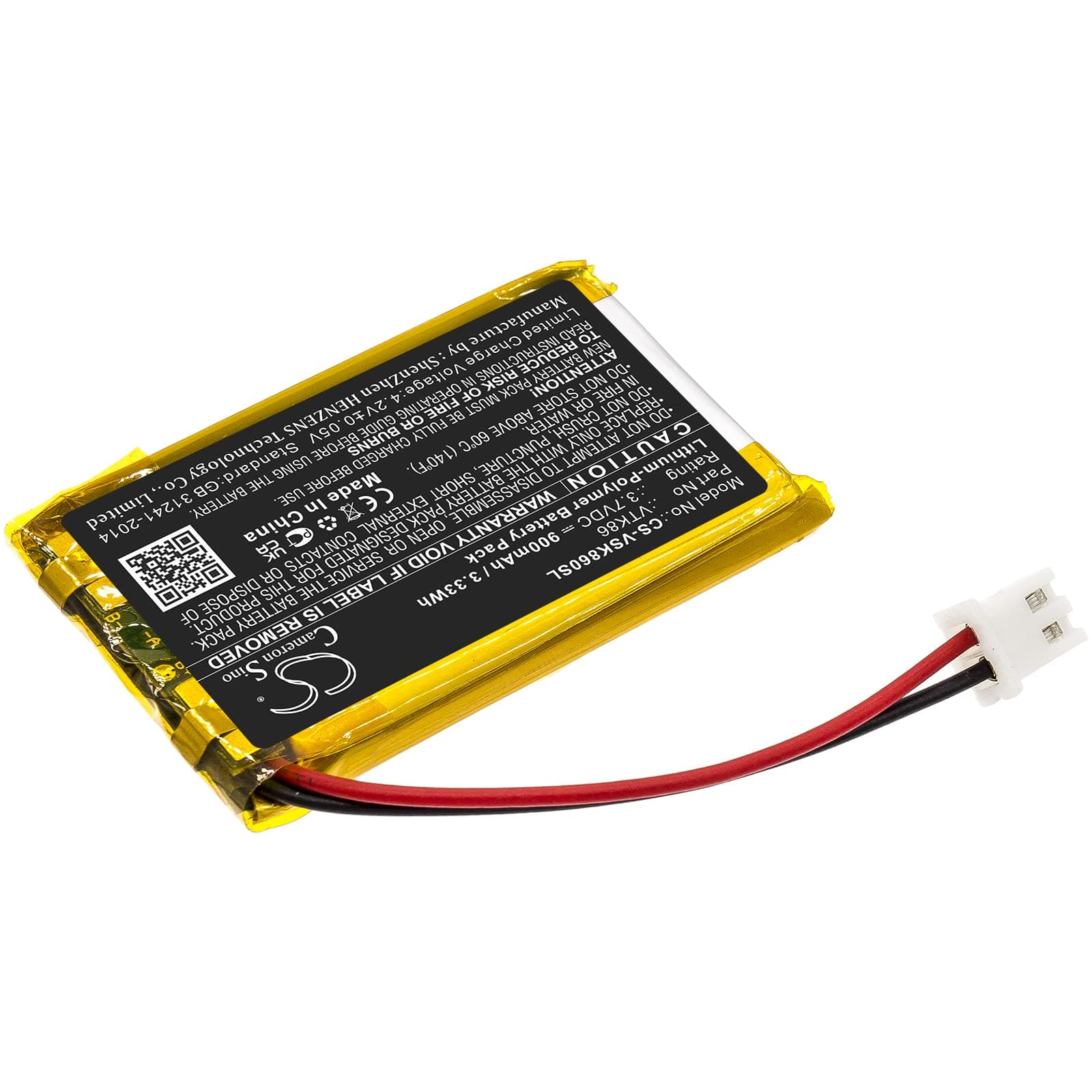 900mAh/3.33Wh Replacement Battery for Velocitek VTK86 Shift