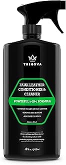 TriNova Faux Leather Cleaner & Conditioner - Keep Seats, Jackets, Handbags, Couches, Shoes, Boots & More Looking New- 18fl oz