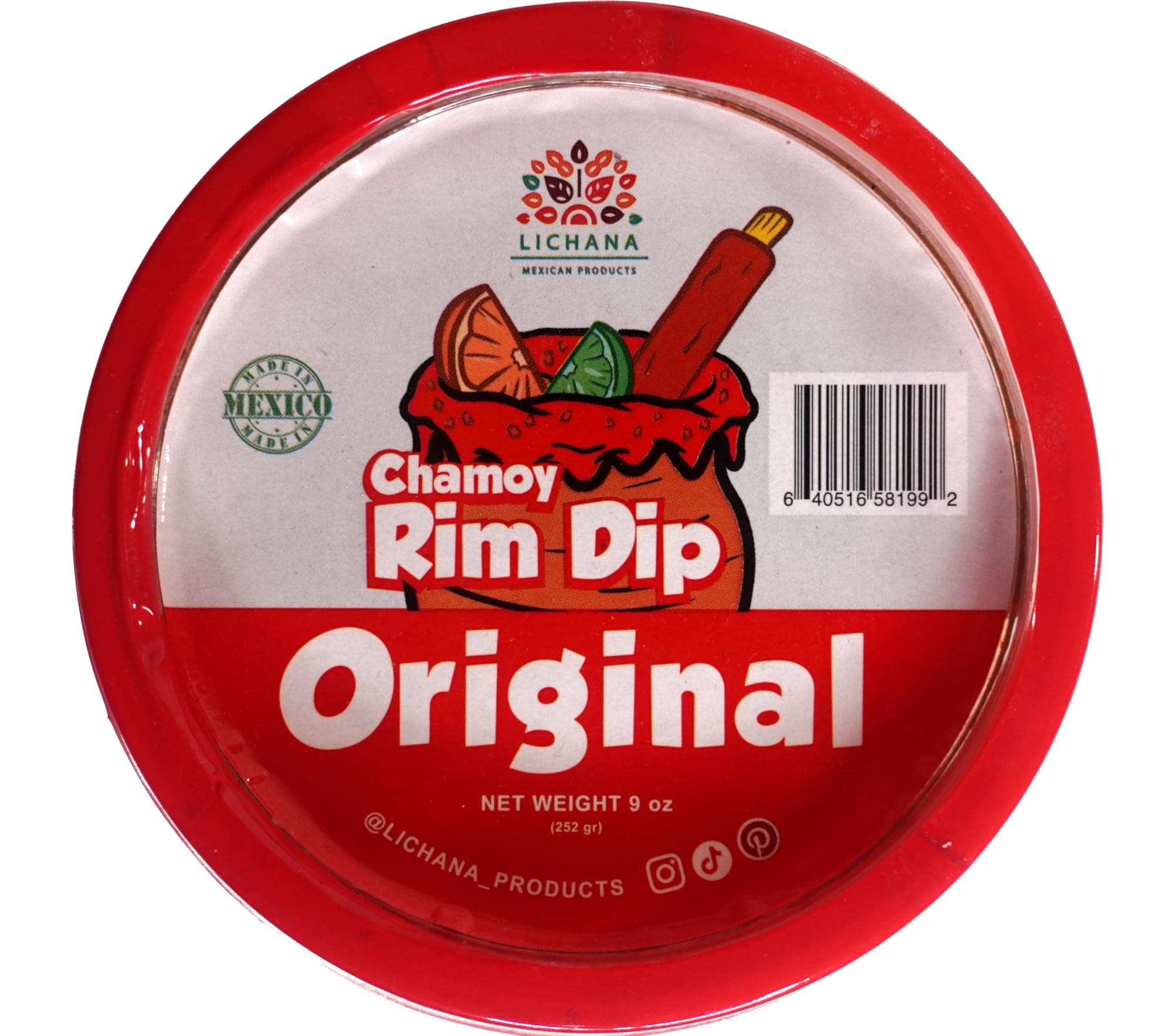 Lichana, Mexican, Products Premium Rim Dip 9oz 12.5% More - Chamoy Paste 100% Mexican Handcrafted, Candy Dip for Drinks, Cocktails, Michelada, Beer, Seltzer, Rim Dressing (Original)