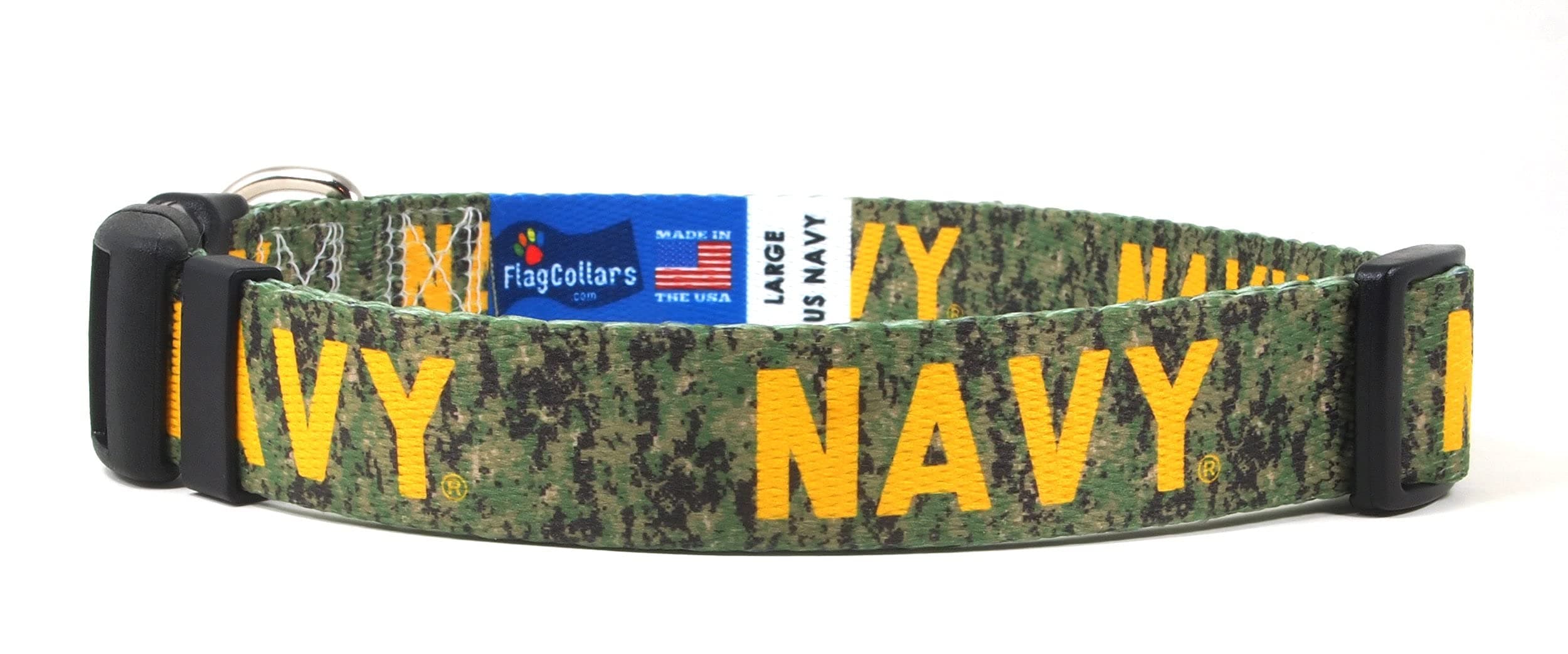Dog Collar | US Navy | Camo Design | Xtra Large, Large, Medium, Small, Extra Small | Made in USA | Gift for Sailor
