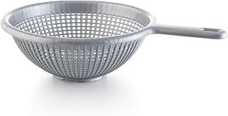 YBM HOME 8.5 Inch Deep Plastic Strainer Colander with Long Handle – Made of Food Safe BPA-Free Plastic - Durable and Dishwasher Safe - Use for Pasta, Noodles, Spaghetti, Vegetables and More (1, Gray)