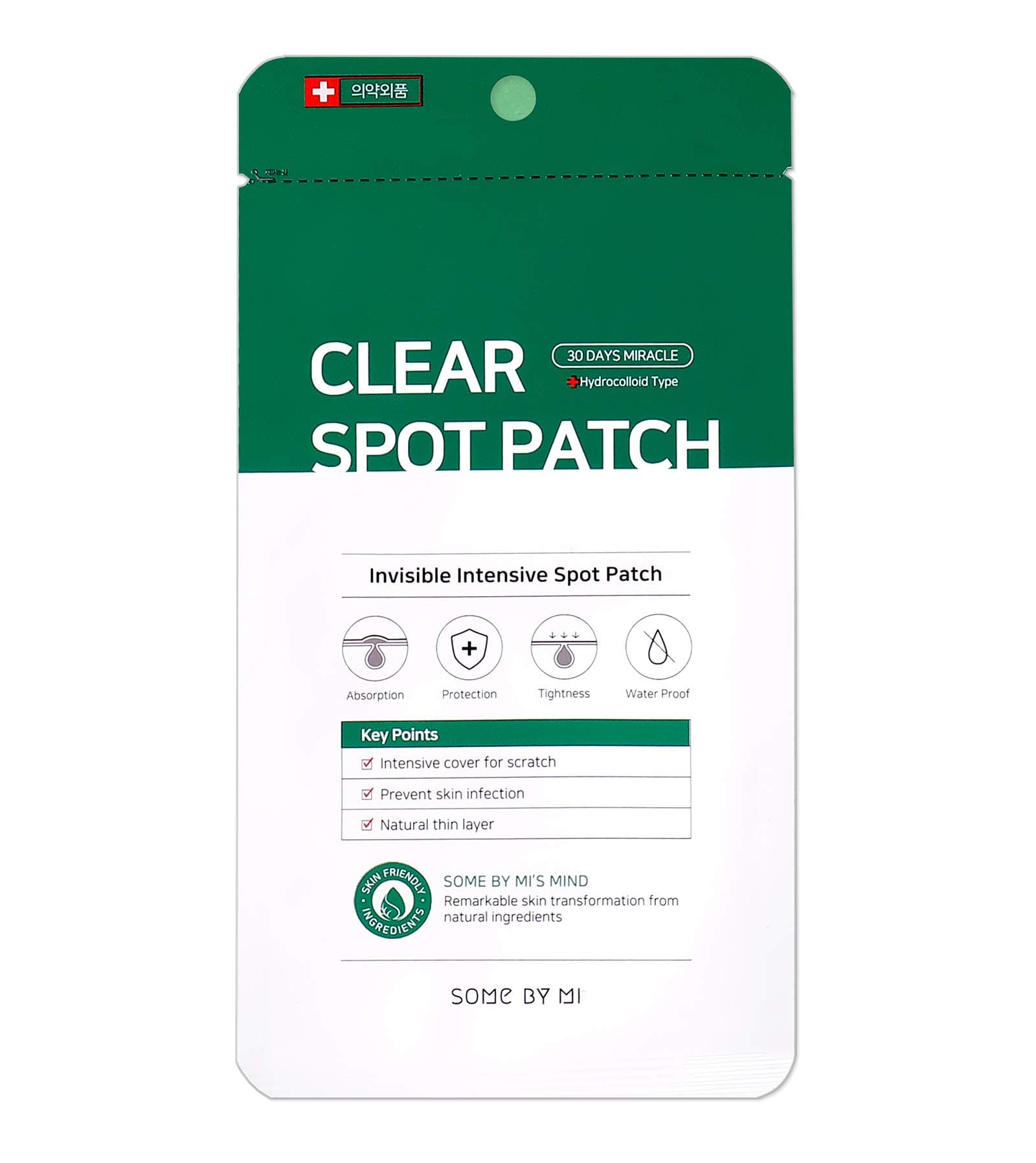 Somebymi 30 Days Miracle Clear Spot Patch 18 Count, Cover & Care Spot with Hydrocolloid, Tight & Thin, Natural Skin Cover & Water Proof