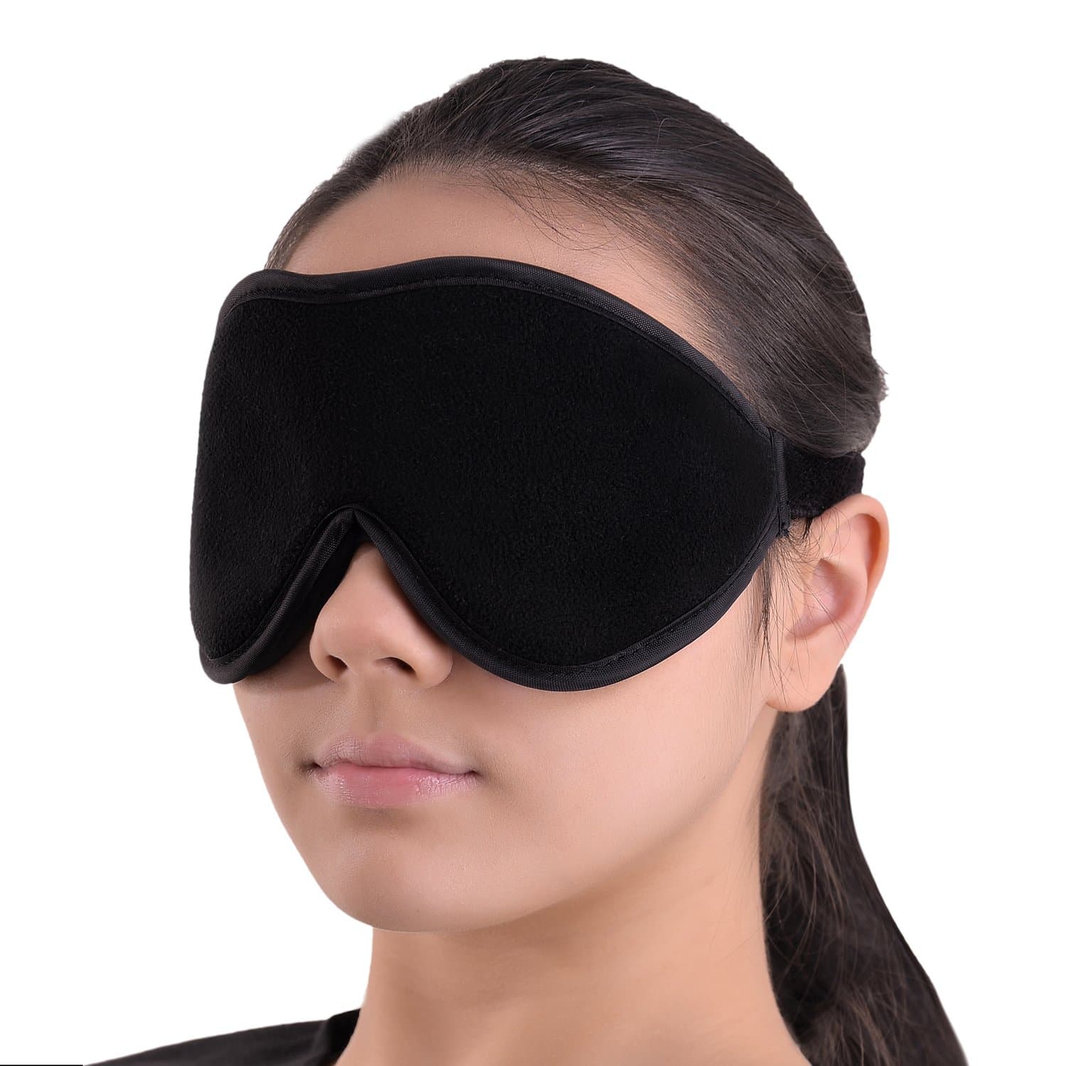 Sleep Mask Blindfold Eye Shades - 100% Light Blocking - Blackout Sleeping Mask is Comfortable for Relaxation Migraines Insomnia - Travel Eye Mask is Soft with Ear Plugs