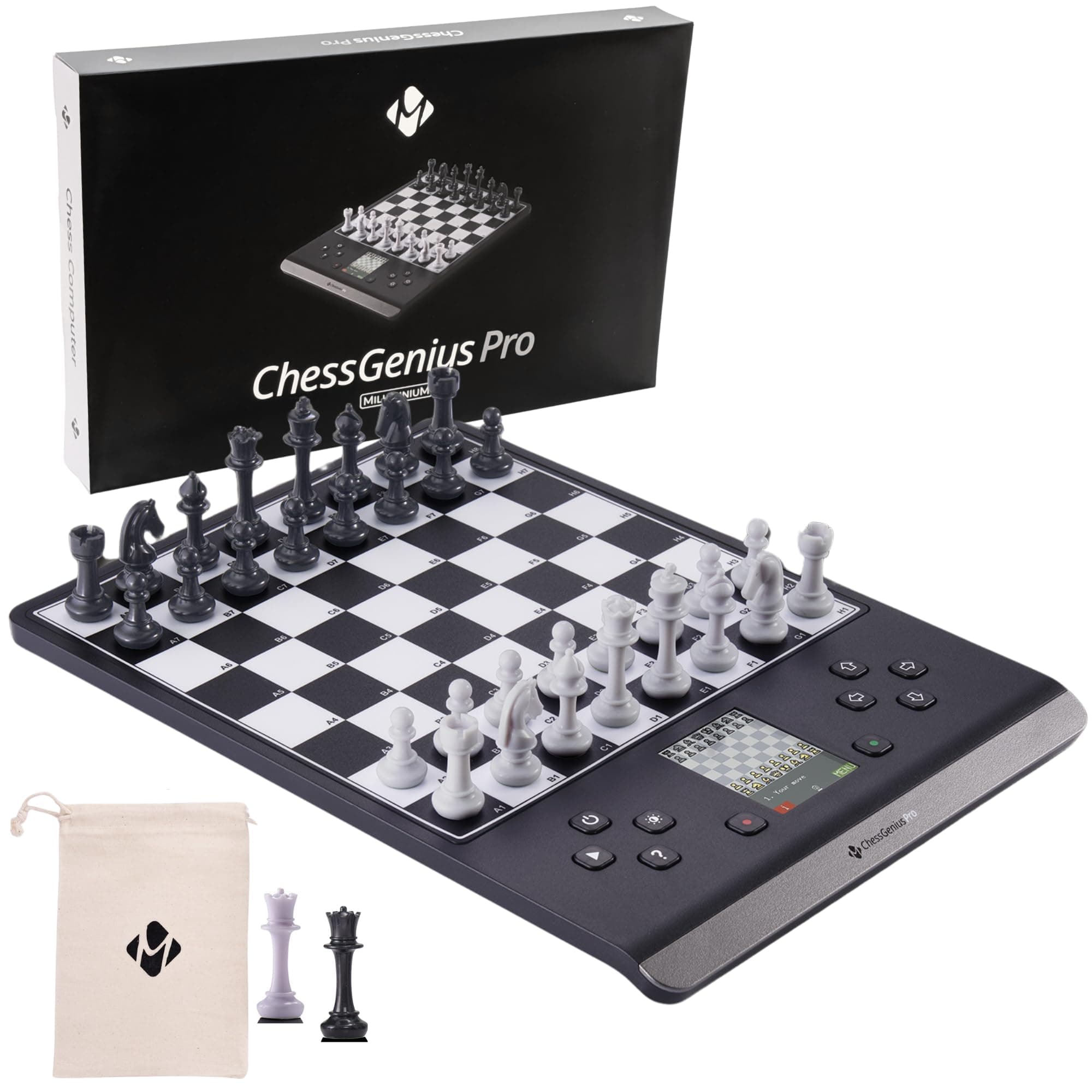 MILLENNIUM ChessGenius PRO - chess computer for children & beginners, playful chess trainer with a variety of practice options and customizable difficulty levels