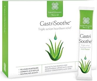Healthspan Gastrisoothe Heartburn & Acid Reflux (24 Sachets) | Triple-Action Formula Soothes Stomach Lining, Fights Acid Reflux & Neutralises Acidity | Aloe Vera | Mint Flavour | Vegetarian