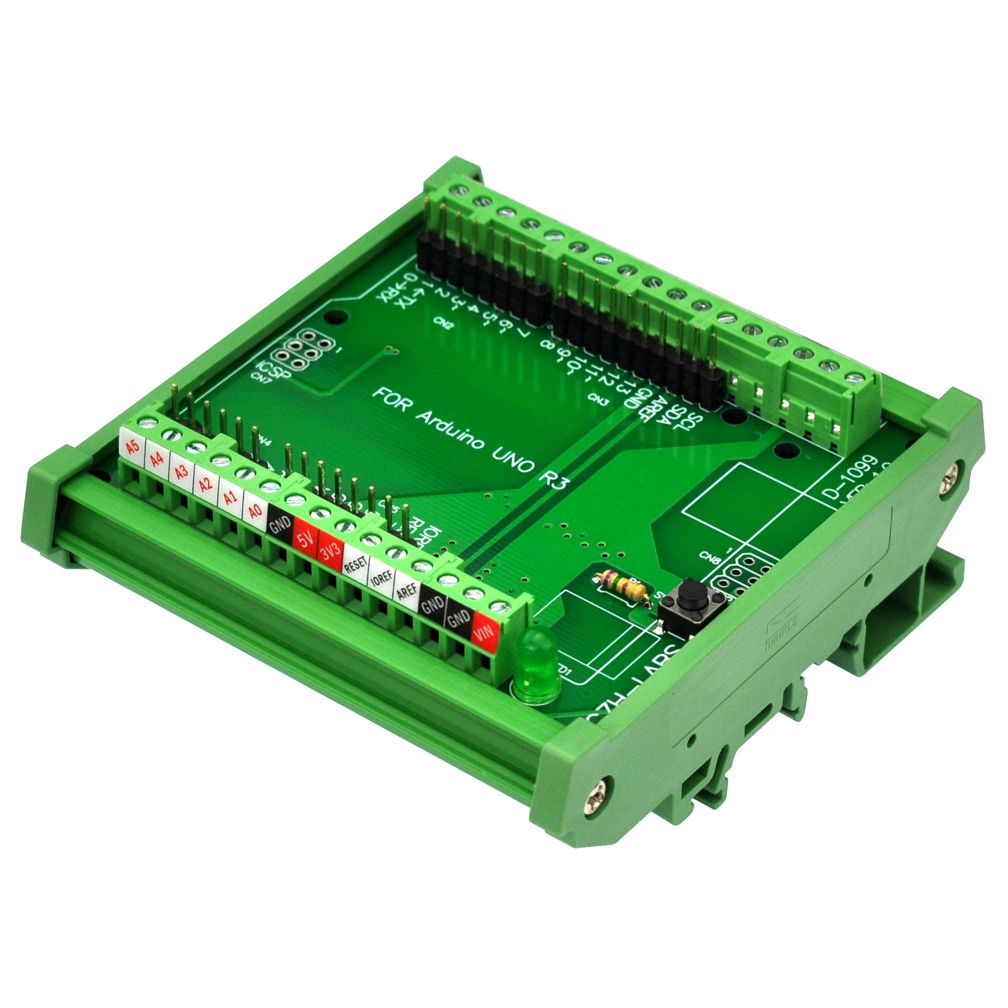 DIN Rail Mount Screw Terminal Block Adapter Module, for Arduino UNO R3.