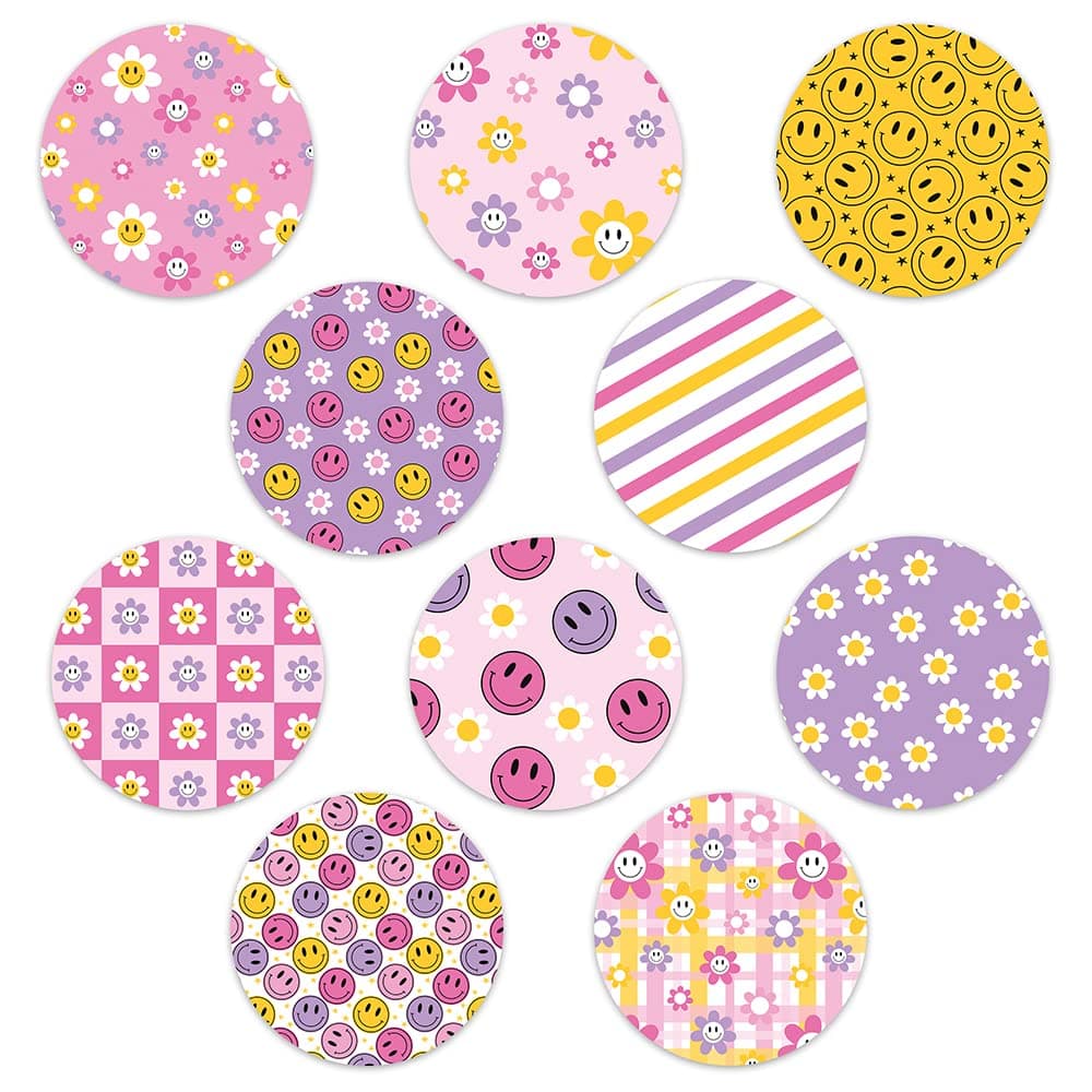 Rockadex adhesive patches - Compatible for Freestyle Libre sensor, Custom-Designed Freestyle Libre patches, Diabetic Supplies mix 10 pack Smiley (Full Circle NO Cut)