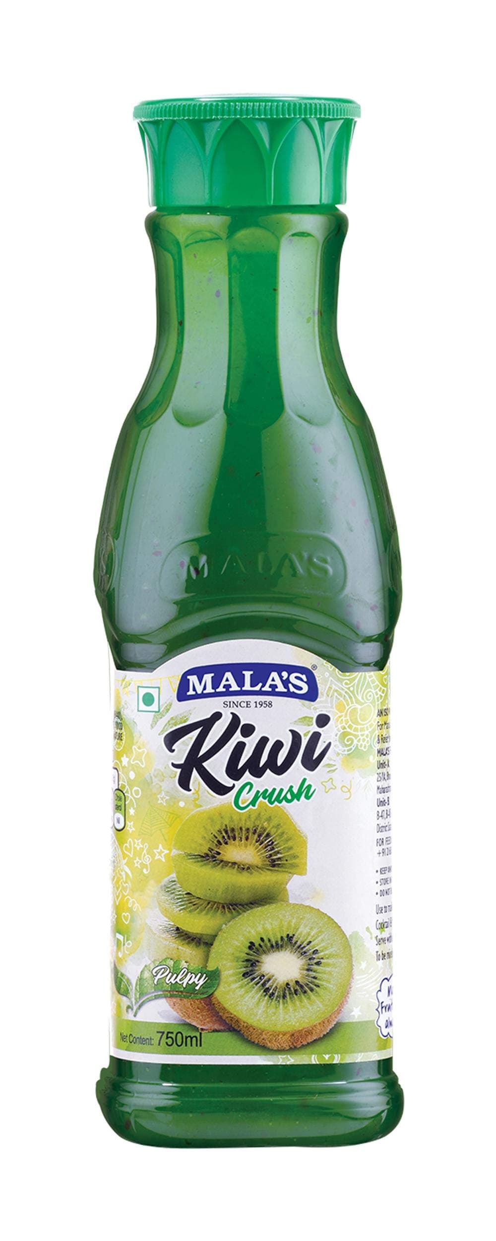 Mala's, Fruit Crush Kiwi 750ml, Green, Medium