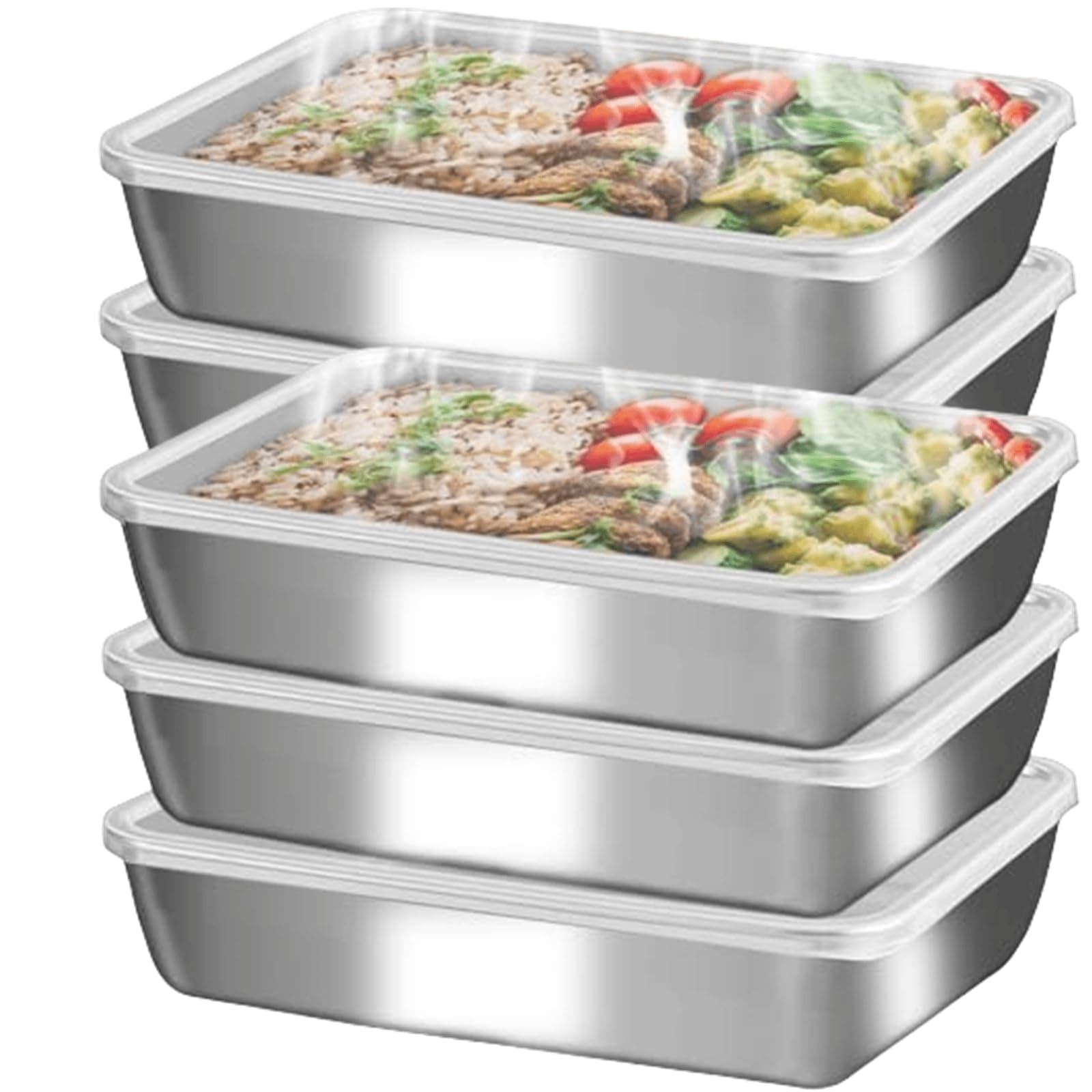 stainless steelFood Storage 12-Pack Lunch BoxContainers setsstorage box with lidfreezer FrozenKitchen tra with lidOven plateSide dish plate Freezer & Dishwasher Safe