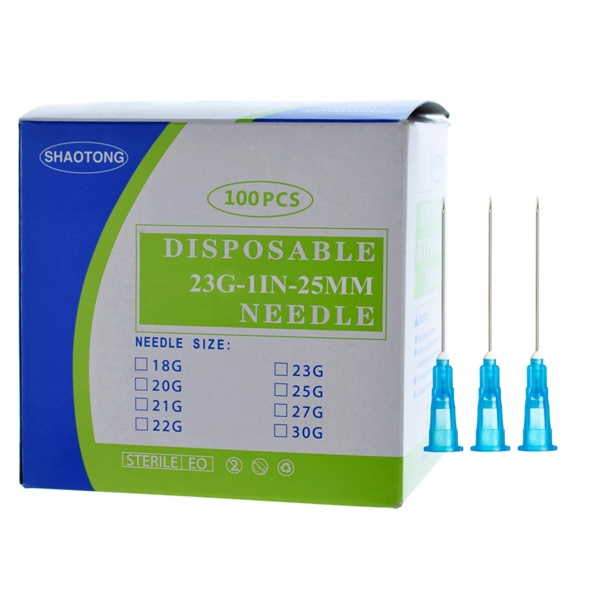 Disposable sterile needles 100Pack (23G-1IN)