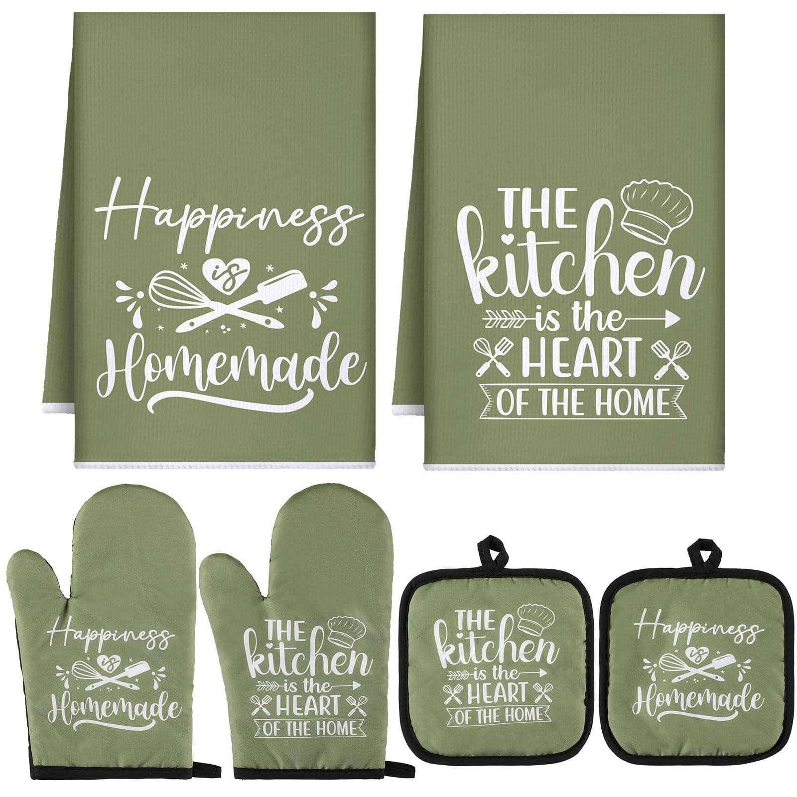 Kitchen Towels Pot Holders Oven Mitts Set