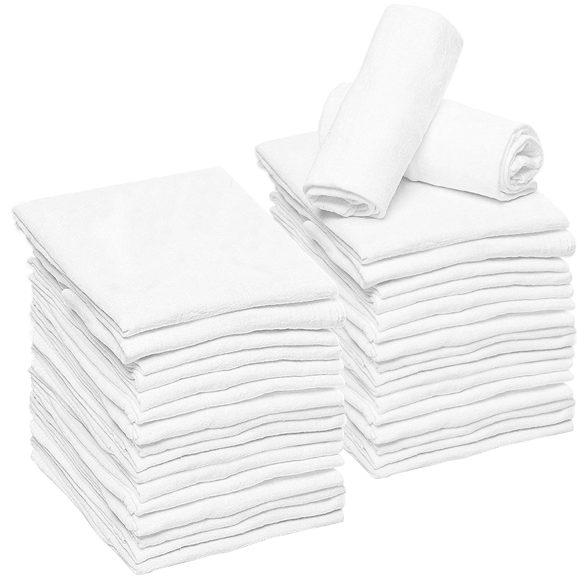 RUVANTI 24 Pack Birdseye Flat-Fold Cloth Diapers for Babies, 100% Cotton Extra Large Reusable Diapers 24x24 Inches, Baby Burp Cloths