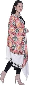 SWI WITH LABEL Women's Kashmiri Aari Embroidered Wool Stole