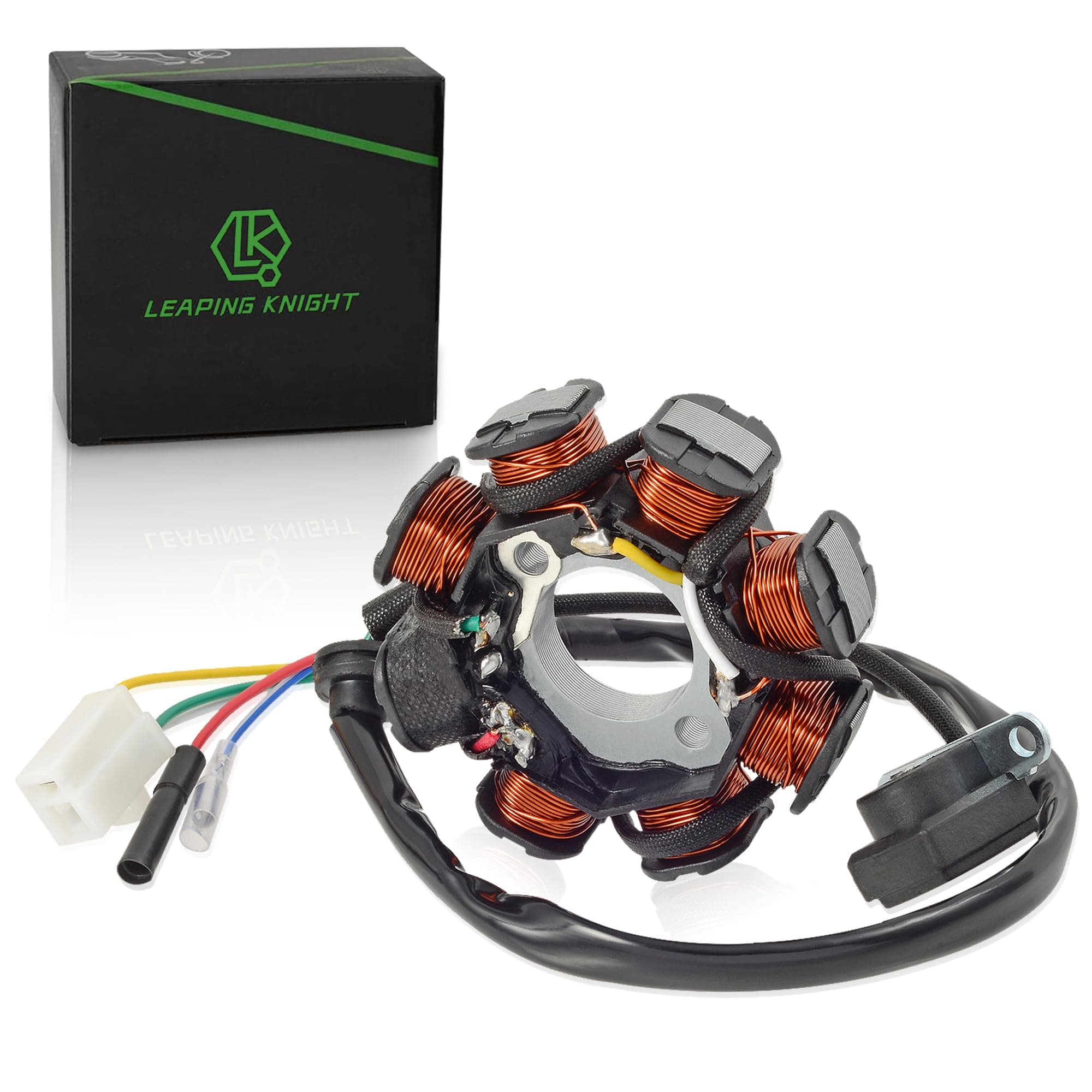 LK LEAPING KNIGHT LK Magneto Stator Ignition 8 Coil Replacement for GY6 50CC 60CC 80CC ATV Scooter TAOTAO Paliden 150cc scooter (5 Wires)