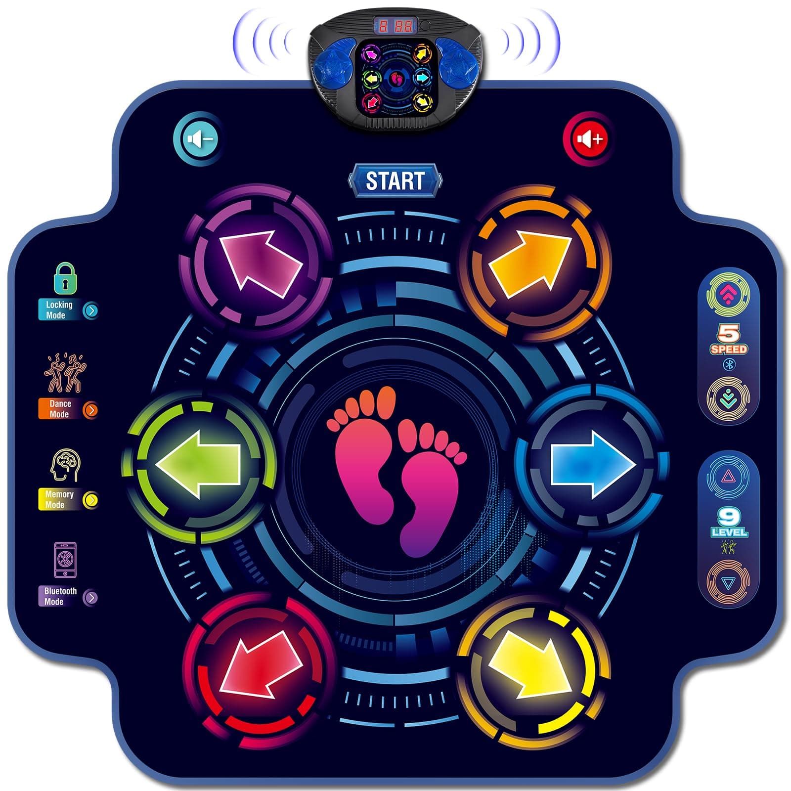 maysida Dance Mat for Kids Ages 8-12, Electronic Dance Pad with 6-Button, Built-in Music Dance Game Mat with 9 Levels and 3 Modes, Christmas Birthday Gifts & Toys for Girls Ages 4-8