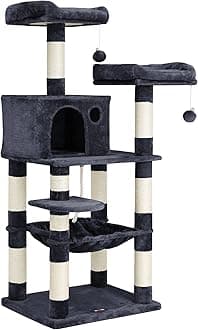 56.3 inches Multi-Level Cat Tree with Hammock, Cat Tower for Large Cats UPCT15GYZ