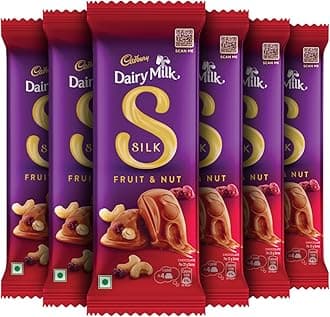 Cadbury Dairy Milk Silk Fruit & Nut Chocolate Bar,55 g (Pack of 6)