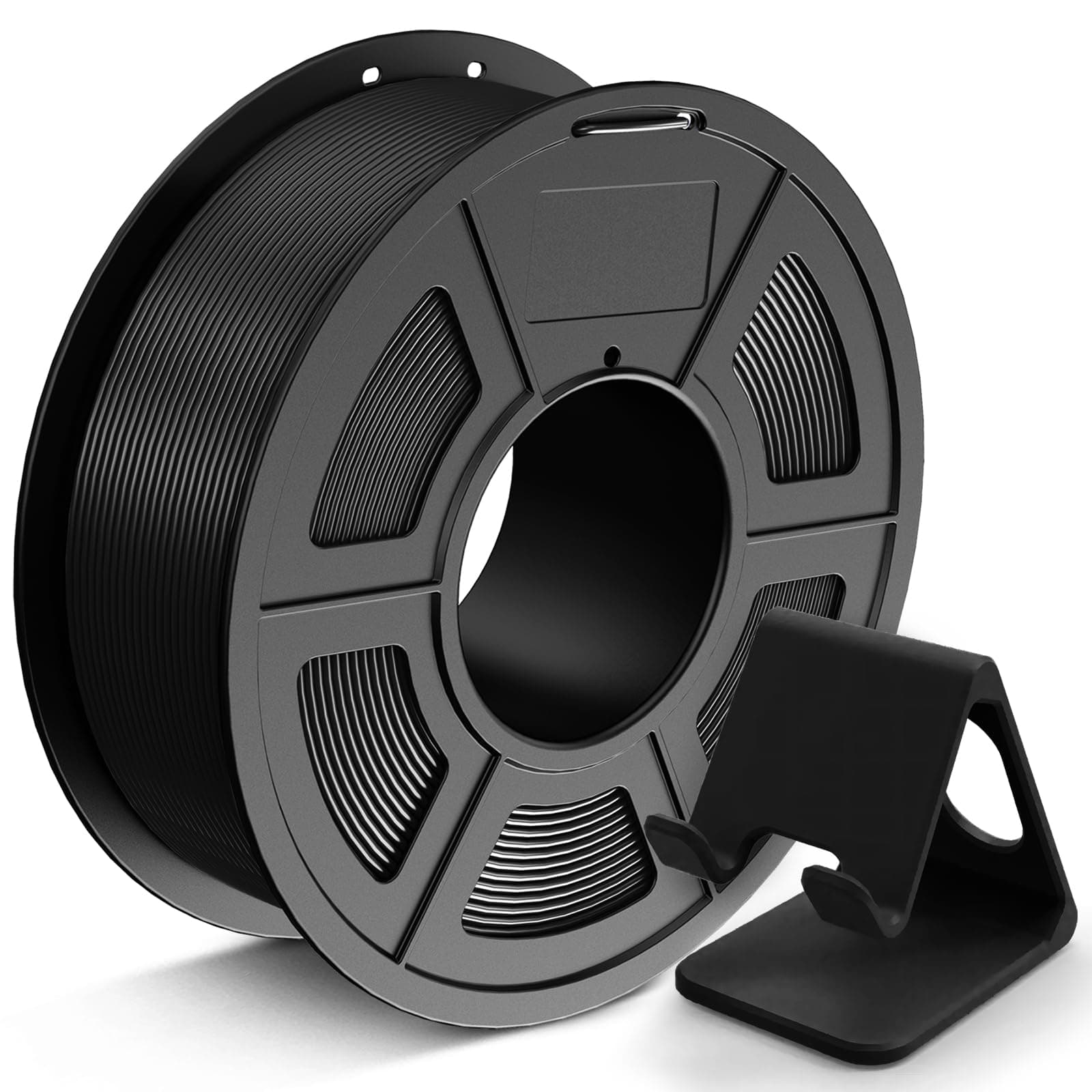 PLA 3D Printer Filament 1.1KG Black, PLA Filament 1.75mm, Dimensional Accuracy +/- 0.02mm, Neatly Wound Filament, Fits Most FDM Printer.