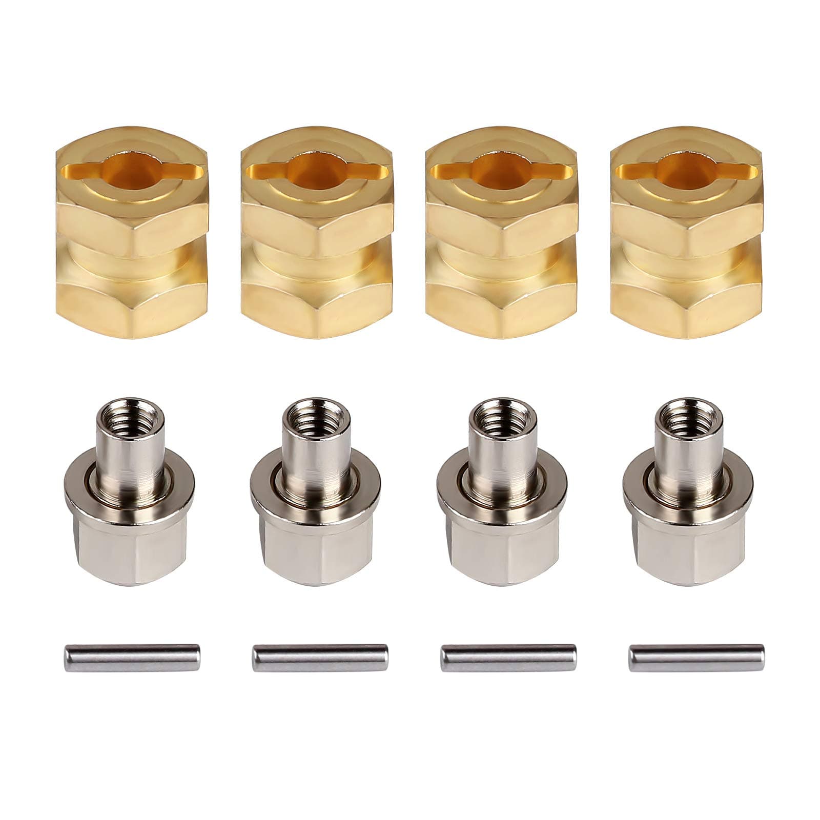 RC Hex Hub 12mm Brass Wheels Hex Hub Extension Hex Drive Adapter for 1/10 RC Crawler Axial SCX10 90046 D90 (12mm)